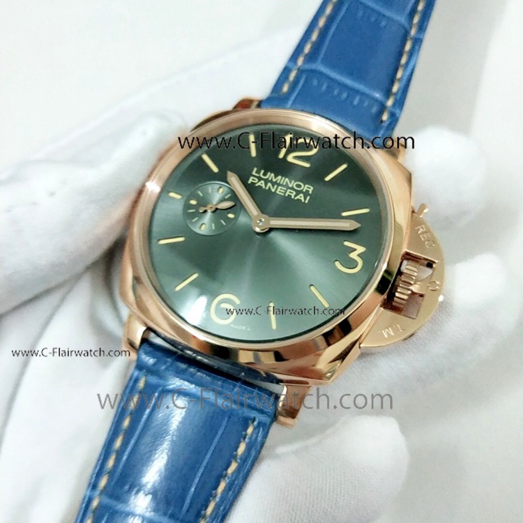 Replica Panerai PAM 677 Luminor Due Watch Gray Dial Rose Gold